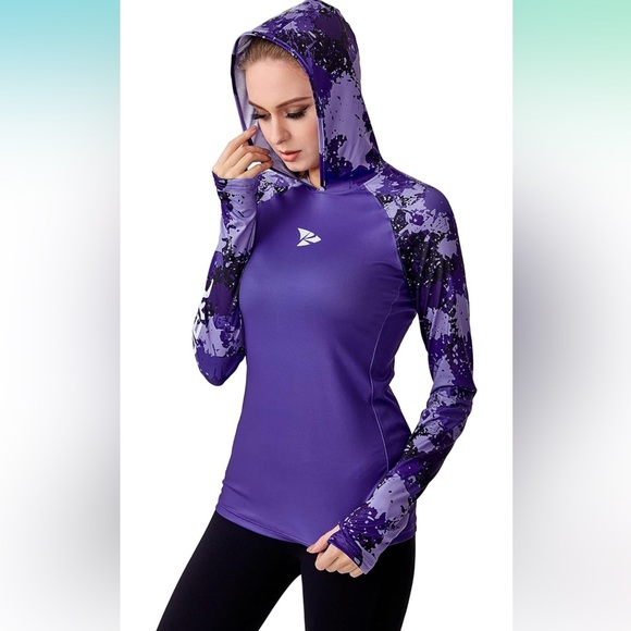 Rodeel Women's Hoodie Long Sleeve Sport Running Quick Dry Shirts Athletic - Picture 2 of 14